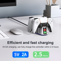 Base de chargeur double sans fil STARTRC GAMES avec support d'affichage LED Accessoire pour contrôleurs Sony PS5 Pro Slim Compatible DualShock