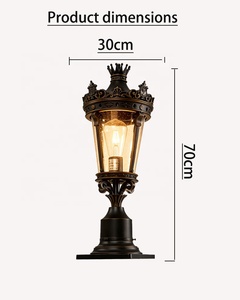 European retro large pillar garden pillar <b>light</b> Ip65 waterproof electric E27 pillar <b>light</b> European pillar <b>light</b> - Product Image 4