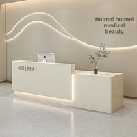 Comptoir de réception moderne en bois pour hôtel, salon de beauté, salon de coiffure, magasin de vêtements, caisse - Mobilier commercial écologique