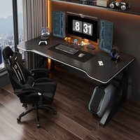 Bureau d'ordinateur moderne extensible, style e-sport, table de travail pour étudiant, chambre à coucher, maison, panneau simple, table d'étude pour étudiant, chaise