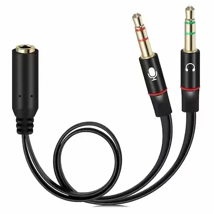 Kabel adaptor Audio Mini USB ke 3RCA AV, mikrofon ponsel satu titik dua kabel adaptor audio untuk kamera Digital Canon