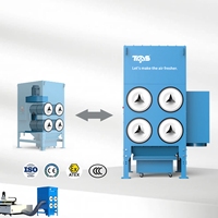 Collecteur de poussière à cartouche filtrante à impulsions en acier inoxydable, haute efficacité, faible bruit, économie d'énergie, pour le meulage, le perçage et le travail du bois