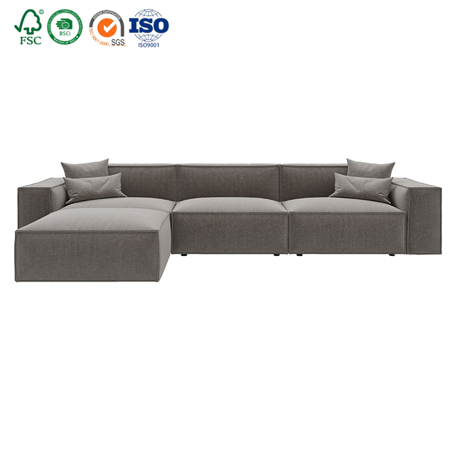 Modern Giant KD Assembly Sofa Cloud U Shape Modular Sectional Couch Fabric White Living Room Sofa Set