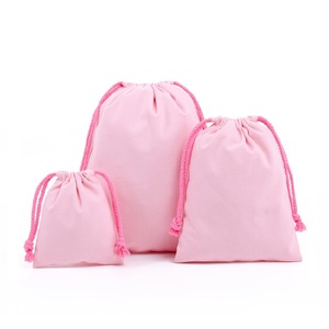 Multipurpose pink cotton bag muslin drawstring bag ecological