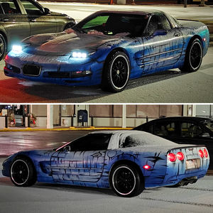 Vinilo Autoadhesivo Personalizado NIKO para Envoltura de Autos, Diseño de Líneas Cómicas Azules, Vinilo para Autos con Instalación sin Burbujas de Aire - Product Image 3