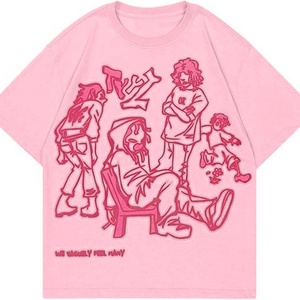 T-shirt ample et créatif à imprimé graffiti, manches courtes, respirant, anti-plis, col rond, style décontracté d'été, streetwear Y2K pour rappeurs - Product Image 4