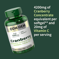 Capsules de Canneberge Biologique pour Femmes Prébiotique Probiotique Extrait de Canneberge Vit C 5% Capsules Probiotiques