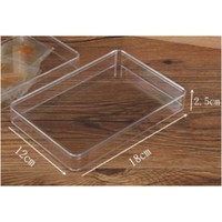 Boîte à gâteau transparente en plastique PS, acrylique transparent, pour dessert, biscuits, pâtisserie, emballage en gros