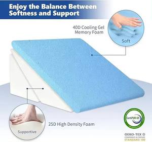 Almohada de <span class=keywords><strong>cuña</strong></span> de cama triangular de espuma viscoelástica ajustable <span class=keywords><strong>para</strong></span> dormir después de la cirugía y espalda-piernas-soporte de rodilla antireflujo ácido - Product Image 3