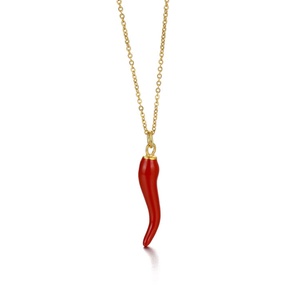 Collier pendentif en forme de poivre en acier inoxydable 316L plaqué or, style bohème, pour femme, idéal pour un anniversaire (vente en gros) - Product Image 2