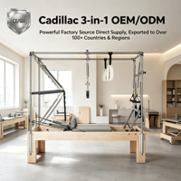 Station de Pilates 3-en-1 de luxe en bois d'érable : Reformer, Cadillac et Trapeze pour un fitness équilibré du corps, avec garantie de 5 ans sur le cadre