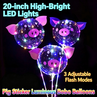 Ballons en plastique lumineux à LED de 20 pouces - Alimentés par piles, ballons de fête extérieurs étanches pour marchés nocturnes et stands, etc.