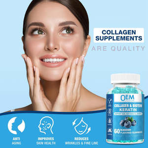 Vitamin dan suplemen kustom-rambut, kulit dan kuku <span class=keywords><strong>Pectin</strong></span> permen <span class=keywords><strong>Gummy</strong></span>-kolagen Keratin Biotin Gummies untuk pertumbuhan rambut - Product Image 3