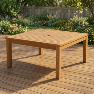 Table à manger carrée en bois, design moderne minimaliste, écologique, imperméable, stable, mobilier de maison, 4 places, plateau et pieds en bois massif - Product Image 2