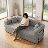 Canapé-lit convertible direct usine en boîte, 5-en-1, modulaire pliable sans structure avec lit escamotable pour petit appartement