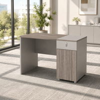 Bureau moderne de 48 pouces avec armoire de rangement et tiroir verrouillable, table de travail informatique en bois pour bureau à domicile