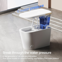 Toilette intelligente haut de gamme avec affichage de la température LED, finition dorée, siège chauffant, lavage à l'eau chaude, séchage à l'air, désodorisation, bidet intégré