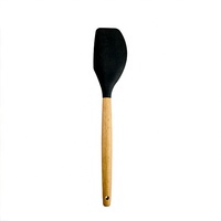 Lot de 12 ustensiles de cuisine en silicone écologiques avec manche en bois (cuillère, spatule, pince) et ensemble d'ustensiles de cuisson – Vente en gros