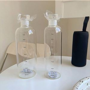 Botella de agua de alta calidad con escala de tiempo, vaso medidor moderno para PC, para hombres y mujeres, uso en coche y exterior, a prueba de fugas, para beber directamente, sencilla - Product Image 5