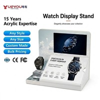 Exhibidor de Relojes Moderno de Acrílico Desmontable con Pantalla de Video Publicitaria de 15.6 Pulgadas, Totalmente Personalizable y Ligero para Fácil Transporte