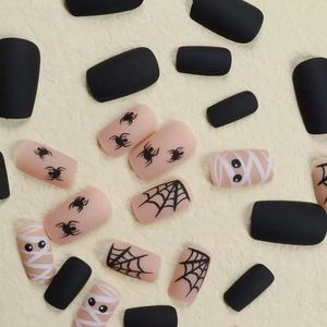 <span class=keywords><strong>Uñas</strong></span> Postizas <span class=keywords><strong>de</strong></span> <span class=keywords><strong>Halloween</strong></span> con Diseño <span class=keywords><strong>de</strong></span> Dibujos Animados, Cuadradas, Acrílicas Mate, Lindas, con Diseño <span class=keywords><strong>de</strong></span> Telaraña <span class=keywords><strong>de</strong></span> Momia, Negras, Cobertura Completa, 24 Piezas - Product Image 5
