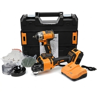 Ensemble d'outils électriques industriels sans balais 21V, 2 pièces : Clé à chocs sans fil et meuleuse d'angle, kit combiné avec batterie au lithium, outil de réparation