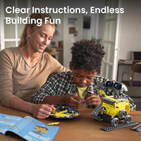 Juego de Bloques de Construcción STEM 3 en 1, Juguete Robot Transformable en Dinosaurio y Tanque, Kit Educativo de Ladrillos para Niños y Niñas, Regalo Infantil