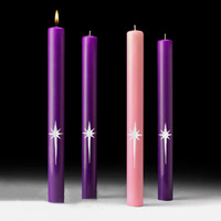 Bougies de cire de colonne sans flamme pour l'église catholique Bougies coniques religieuses Cônes de l'avent pour la maison Bougies de l'avent rechargeables