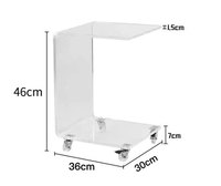 Table basse mobile multifonctionnelle pour la maison hôtel nouvelle mode en acrylique transparent à double niveau avec roulettes
