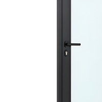 Porte d'entrée en aluminium à rupture de pont thermique, double vitrage, serrure de sécurité, haute isolation, villa minimaliste