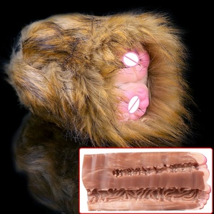 Masturbador Masculino GEEBA con Vagina de Peluche Marrón, Estimulador de Bolsillo para Hombres, Onahole Peludo, Juguetes Sexuales de Silicona, Vagina Realista - Product Image 2