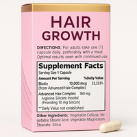 Vente flash : capsules de complément alimentaire OEM pour la croissance des cheveux et des ongles, pour des cheveux plus épais et plus forts, capsules de biotine/capsules de D-biotine
