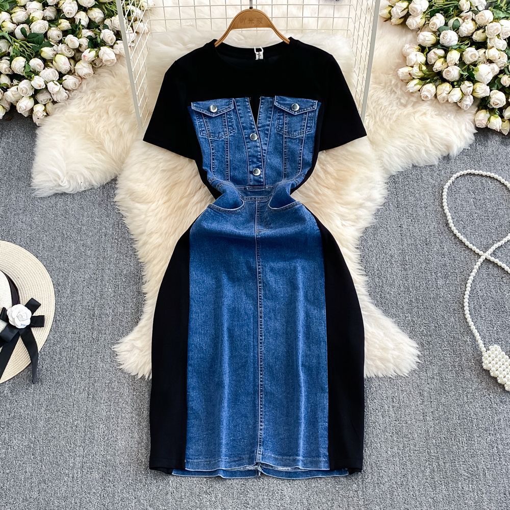 Korean Style T Shirt Dress - Loose Cotton Summer Midi