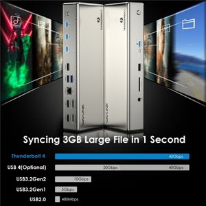 Precio de fábrica WAVLINK UTD41 PRO RJ45/Audio/Lector de tarjetas SD 15 en 1 Thunderbolt 4 Estación de acoplamiento - Product Image 3