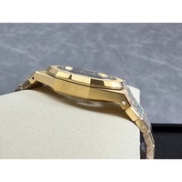 Hochwertige Taucheruhr, wasserdicht, mechanisch, gold, 41 mm, Fabrikwerk, Diamant-Skelett-Uhr