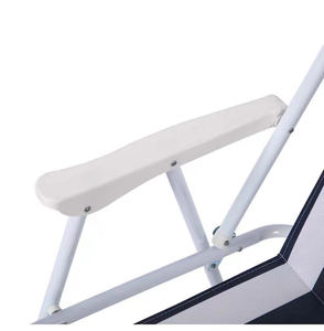 Chaise de jardin pliante à rayures rétro VW Campervan Beach Pool Blue - Product Image 6