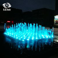 Grande fontaine de danse d'eau de fontaine de couronne de musique éclairée décorative magique extérieure avec fonction de musique sèche