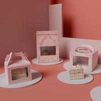 Op maat gemaakte waterdichte verpakking voor verjaardagstaarten met venster, stevige doos van kraftpapier voor gebak, handgemaakte mousse en fruitcake