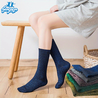Chaussettes Montantes Pailletées pour Femmes, Lot de 5, avec Logo Personnalisé, Scintillantes, Adorables et Tendance