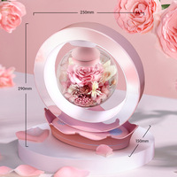 Haut-parleur à fleur stabilisée à lévitation magnétique, commande vocale IA, Bluetooth, Wi-Fi, décoration de bureau intelligente, cadeau, ornement