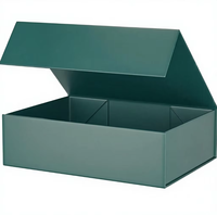 Boîte cadeau magnétique verte personnalisée avec logo, en carton rigide, doublure en éponge, finition mate, fermeture magnétique pour demande en mariage d'une demoiselle d'honneur