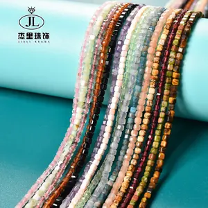 2.5Mm 3.5Mm Natuurlijke Vierkante Edelsteen Kralen Facetted Candy Vorm Kubus Steen Losse Kralen Voor Sieraden Maken B-244