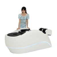 Fauteuil de lavage moderne pour spa capillaire, lit de massage en fibre de verre avec circulation d'eau, mobilier de traitement pour salon