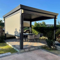 Ensemble de jardin motorisé à pergola bioclimatique moderne en aluminium pour balcons extérieurs 3x3 6x4m Vente en gros d'usine LED