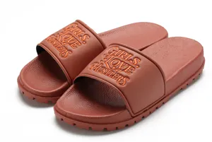 Xsheng Logo Pvc Eva Flat Slides Sandal Comfort Slippers Custom 3d Embossed Slide Sandal Fashion Beach Slippers With High Quality