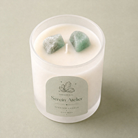 Bougie parfumée en cire de soja naturelle dans un bocal en verre givré transparent, pour chambre à coucher, maison, coffret cadeau