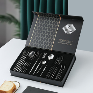 Wholesale Luxury Silver Rose Gold Wedding Stainless Steel 18/0 Flatware Golden Spoon <b>Knife</b> Fork <b>Set</b> - Product Image 1