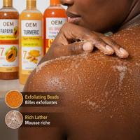 Gel Douche Hydratant et Nourrissant Éclaircissant au Curcuma, Vitamine C et Alpha Arbutine, 1000 ml, Marque Privée OEM en Gros