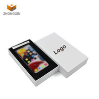 Boîte d'emballage pour téléphone portable en papier blanc, entièrement personnalisable en taille et design, même qualité que pour iPhone, mais avec impression de votre propre marque