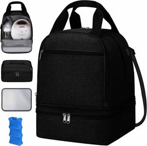 Wearable Breast Pump Bags Pumping Bag with <b>Waterproof</b> <b>Mat</b> for Pump Accessories, Insulated Bottle Bags for Work Travel and Family - Product Image 1